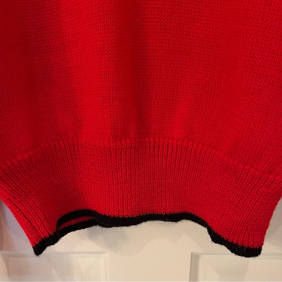 Collectors item. 80s rare Kansai Yamamoto red batwing wool sweater. Sz M - Picture 7 of 13